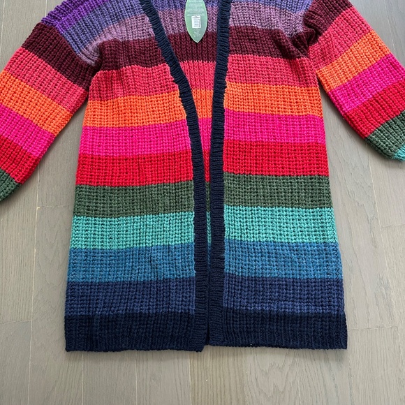 Farm Rio Rainbow Stripes Stripe Midi Cardigan - SMALL - With tags - Picture 4 of 8